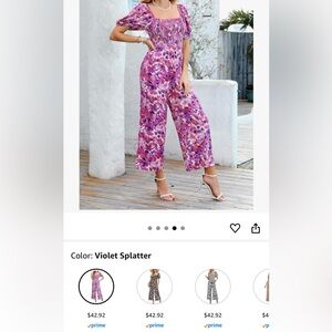 Vibrant Violet Splatter Women's Romper Jumpsuit